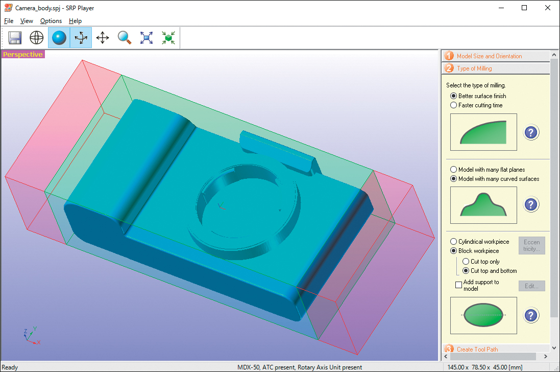 MDX-50. Il software CAM SRP Player incluso.